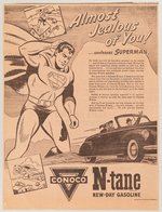 SUPERMAN “CONOCO N-TANE” GASOLINE NEWSPAPER AD.