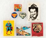 SUPERMAN VINTAGE LOT OF SMALLS INCLUDING CUP AND FILMS.