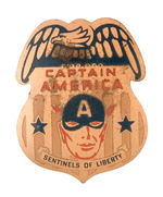 “CAPTAIN AMERICA SENTINELS OF LIBERTY” RARE 1941 COMIC BOOK PREMIUM BADGE.