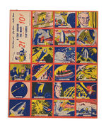 "A TRIP AROUND THE MOON FLIP CARDS" UNCUT SHEET.