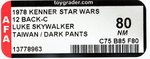 STAR WARS - LUKE SKYWALKER 12 BACK-C AFA 80 NM (TAIWAN/DARK PANTS).