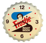 "FROSTIE ROOT BEER" BOTTLE CAP CLOCK.