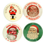 FOUR SANTAS CIRCA 1930s/1940s.