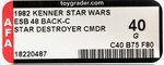 STAR WARS: THE EMPIRE STRIKES BACK - STAR DESTROYER COMMANDER 48 BACK-C AFA 40 GOOD.