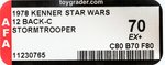 STAR WARS - STORMTROOPER 12 BACK-C AFA 70 EX+.