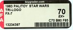 PALITOY STAR WARS: RETURN OF THE JEDI - FX-7 TRI-LOGO 70 BACK AFA 70 EX+.