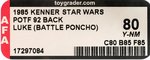 STAR WARS: THE POWER OF THE FORCE - LUKE SKYWALKER (BATTLE PONCHO) 92 BACK AFA 80 Y-NM.