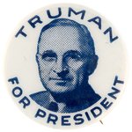 “TRUMAN FOR PRESIDENT” BLUETONE PORTRAIT BUTTON HAKE #26.