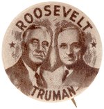 "ROOSEVELT TRUMAN" 1944 JUGATE BUTTON HAKE #20.