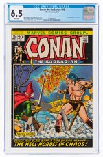 CONAN THE BARBARIAN #15 MAY 1972 CGC 6.5 FINE+.