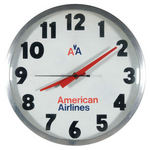 "AMERICAN AIRLINES" ROUND CLOCK AND "UNITED AIR LINES - ELGIN WATCH TIME" LIGHTED WALL CLOCK.