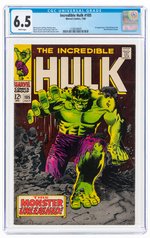 INCREDIBLE HULK #105 JULY 1968 CGC 6.5 FINE+.