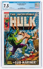 INCREDIBLE HULK #119 AUGUST 1969 CGC 7.5 VF- (SUB-MARINER VS. HULK).