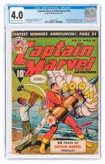 CAPTAIN MARVEL ADVENTURES #23 APRIL 1943 CGC 4.0 VG.