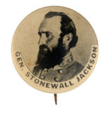 "GEN. STONEWALL JACKSON" REAL PHOTO BUTTON.