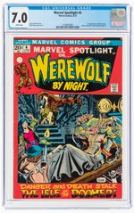 MARVEL SPOTLIGHT #4 JUNE 1972 CGC 7.0 FINE/VF (WEREWOLF BY NIGHT).