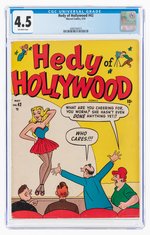 HEDY OF HOLLYWOOD #42 MAY 1951 CGC 4.5 VG+.