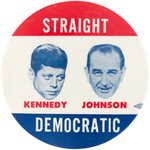 "KENNEDY JOHNSON STRAIGHT DEMOCRATIC" FLOATING HEAD JUGATE BUTTON HAKE #2004.