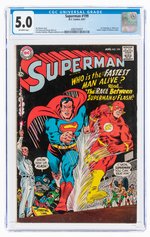 SUPERMAN #199 AUGUST 1967 CGC 5.0 VG/FINE (FIRST SUPERMAN VS. FLASH RACE).