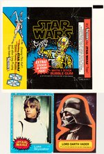 STAR WARS 1977 TOPPS FIRST SERIES GUM CARD/STICKER SET PLUS WRAPPER.