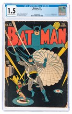 BATMAN #13 OCTOBER-NOVEMBER 1942 CGC 1.5 FAIR/GOOD.