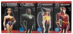 JUSTICE LEAGUE FULL SIZE MAQUETTE NEAR SET OF SIX IN BOXES.