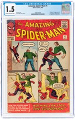 AMAZING SPIDER-MAN #4 SEPTEMBER 1963 CGC 1.5 FAIR/GOOD (FIRST SANDMAN).