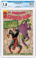 AMAZING SPIDER-MAN #6 NOVEMBER 1963 CGC 1.8 GOOD- (FIRST LIZARD).