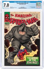 AMAZING SPIDER-MAN #41 OCTOBER 1966 CGC 7.0 FINE/VF (FIRST RHINO).