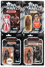 VINTAGE/RETRO COLLECTION STAR WARS FIGURE LOT OF SEVEN CARDED ACTION FIGURES.