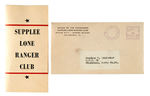 "SUPPLEE LONE RANGER CLUB" BADGE/FOLDER/LETTER.