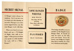 "SUPPLEE LONE RANGER CLUB" BADGE/FOLDER/LETTER.