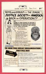 THE JUNIOR JUSTICE SOCIETY OF AMERICA" CLUB 1951 COMIC BOOK AD ORIGINAL PRODUCTION MECHANICAL ART.