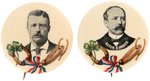 ROOSEVELT & PARKER PAIR OF LUCK MOTIF PORTRAIT BUTTONS.