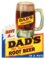 "DAD'S ROOT BEER" DIECUT CARDBOARD STANDEE.