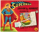 SUPERMAN CRAYON BY NUMBERS SMALL BOXED TRANSOGRAM SET.