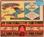 SUPERMAN CRAYON BY NUMBERS SMALL BOXED TRANSOGRAM SET.