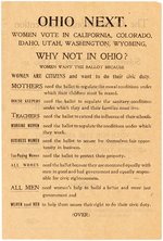 "OHIO NEXT" WOMEN "COLLEGE EQUAL SUFFRAGE LEAGUE" HANDBILL.