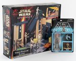 STAR WARS: EPISODE I THE PHANTOM MENACE - THEED HANGAR PLAYSET & CARDED JAR JAR BINKS FIGURE.