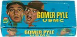 GOMER PYLE FLEER GUM CARD DISPLAY BOX, WAX PACK, WRAPPER & SPEC SHEET.