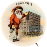 VERY EARLY AND RARE FULL FIGURE SANTA BUTTON (AMONG THE EARLIEST) C. 1907.