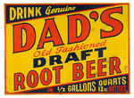 "DAD'S DRAFT ROOT BEER" LARGE TIN SIGN.