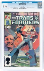 TRANSFORMERS #1 SEPTEMBER 1984 CGC 9.6 NM+ (FIRST AUTOBOTS & DECEPTICONS).