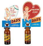 DAD'S ROOT BEER VALENTINE/EASTER BOTTLE TOPPERS W/BOTTLES.