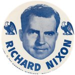 NIXON FLOATING HEAD NEW YORK EAGLE 1960 PORTRAIT BUTTON HAKE #2017.