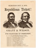 GRANT & WILSON 1872 MASSACHUSETTS JUGATE BALLOT.