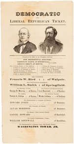 GREELEY & BROWN 1872 MASSACHUSETTS JUGATE BALLOT.