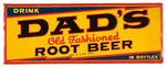 "DAD'S ROOT BEER" EMBOSSED HORIZONTAL TIN SIGN.