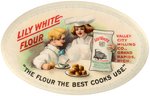 POCKET MIRROR IN SUPERB COLOR FOR GRAND RAPIDS, MICHIGAN'S "LILY WHITE FLOUR" C. 1910.