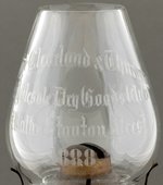 CLEVELAND & THURMAN "WHOLESALE DRY GOODS CLUB" 1888 ETCHED GLASS OIL LAMP.